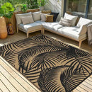 GENIMO Outdoor Rug 5' x 8' Waterproof for Patio Clearance, Reversible Plastic Straw Camping Carpet, Lightweight Mats for Rv, Backyard, Deck, Porch, Picnic, Beach, Balcony, Black & Brown by CozyNest Decor