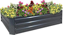 Sunnydaze 11.75" H Raised Metal Garden Bed - Galvanized Raised Garden Bed Outdoor for Vegetables and Flowers - Dark Gray - 4' x 3' Rectangle by GreenHaven Gardens