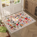 Door Mat Indoor Entrance 2x3 Rug Machine Washable Boho Floral Small Area Rug Non-Slip Low Pile Throw Rugs for Entryway, Kitchen, Front Door Indoor Entrance, Entry, Kids Room (Beige) by CozyNest Decor