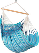 La Siesta® Large Comfort Habana Cotton Hanging Hammock Chair, Indoor Outdoor Hammock Swing Chair, Boho Hanging Chair Bedroom Patio, Max 285 Lbs, Azure by GreenHaven Gardens