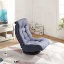 Amazon Basics Swivel Foam Lounge Chair with Headrest, Floor-Compatible, Adjustable, Gaming, 26.3D x 23.5W x 13.7H in, Denim Blue by CozyNest Decor