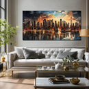 New York Skyline Wall Art for Office,Modern Living Room Wall Paintings City Wall Decor for Bedroom 29 x 59 Inch by CozyNest Decor