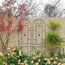 Metal Garden Trellis Rustproof Trellis for Climbing Plants Outdoor Flower Support Peacock Style (Black-2 Pack, 86.7"x19.7") by GreenHaven Gardens