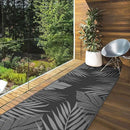 GENIMO Outdoor Rug 2.5' x 8' Waterproof for Patios Clearance, Reversible Outdoor Plastic Straw Camping Rug Carpet, Large Area Rugs Mats for RV, Camper, Deck, Balcony, Porch, Beach, Picnic, Black&Grey by CozyNest Decor