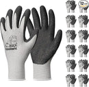toolant Crinkle Latex Work Gloves Bulk, Rubber Coated Safety Work Gloves for Men and Women, 12 Pairs for Construction, Gardening, Warehouse (Gray, XXL) by GreenHaven Gardens