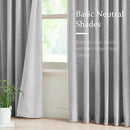FMFUNCTEX Pinch Pleated Curtains 96 Inches Long for Living Room, Dove Grey Semi Sheer Faux Linen Textured Pleat Drapes for Bedroom with Hooks, Light Filtering Farmhouse Window Drapes 2 Panels by CozyNest Decor