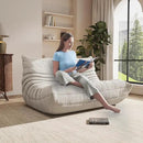 Bean Bag Chair, Oversized Loveseat Fireside Chair for Adults, 2 Seater with Memory Foam Filled, Lazy Sofa Lounge Floor Sofa for Living Room, Bedroom, Office, No Assembly Required. (Beige) by CozyNest Decor