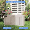 90 Gallon Outdoor Cushion Storage - Waterproof Deck Boxes for Outdoor, Space-Saving Deck Box with Lock for Patio/Pool Accessories, UV-Resistant Resin, Granite Grey by GreenHaven Gardens