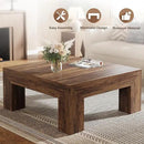 Tribesigns 39.4-Inch Square Coffee Table for Living Room, Farmhouse All MDF Accent Center Cocktail Table with Sturdy Wooden Legs, Easy Assembly, Dark Brown by CozyNest Decor