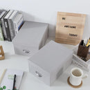 Soul & Lane Decorative Cardboard Storage Boxes with Lids, Set of 2 Stacking Keepsake Photo and Memory Boxes for Home & Office, Paperboard Organizers with Label Holders and Drawer Pulls, Cloud Gray by TinyTreasures Baby Boutique