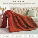 Carriediosa Chunky Knit Throw Blanket 60" X 80" Twin, 100% Hand Made Large Chenille Loop Yarn Soft Fluffy Throws for Couch Sofa Bed, Big Crochet Cozy Heavy Thick Cable Woven Blankets, Rust by CozyNest Decor