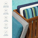 Honeycomb Outdoor Essentials Set of 2 Tufted Seat Pads, 19 x 18, Hampton Texture Navy Dining Chair Cushions for Patio Furniture by GreenHaven Gardens