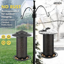iBorn Bird Feeders for Outdoors, All Metal Mesh Tube, Holding Bird Seed for Outside Feeders,18cm Large Roof, Black, 2.8lb(Seed is not Included) by CozyNest Decor