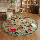 Round Rug 6ft Washable Circle Rug Non Slip Low Pile Boho Floral Small Circular Rug for Bedroom, Bathroom, Entryway, Kids Room, Office, College Dorm(Green) by CozyNest Decor