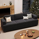 Sofa, 89" 3-Seater Deep Seat Sofa, Modern Comfy Couches for Living Room Apartment Lounge, Dark Grey Chenille by CozyNest Decor
