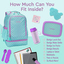 Bentgo Kids 2-in-1 Backpack & Insulated Lunch Bag - Durable 16” Backpack & Lunch Container in Unique Prints for School & Travel - Water Resistant, Padded & Large Compartments (Mermaid Scales) by TinyTreasures Baby Boutique