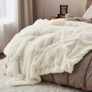Bedsure GentleSoft Fluffy Cream Throw Blanket Decorative Blankets for Bed Couch Sofa, Cream Decor Sherpa Fleece Soft Cozy Fuzzy Plush Thick Warm Faux Fur Decorations, Ivory Baby Girl Gifts, 50x60 by CozyNest Decor