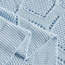 Longhui bedding Chunky Cotton Knit Throw Blanket for Couch, Sofa, Bed, or Chair, Decorative Breathable Fall Cable Knit Blanket 60 x 80 Inches, Light Blue by CozyNest Decor