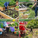 Walensee 2 in 1 Hoe Garden Tool, 63 Inch Garden Hoe Cultivator and 5-Tines Rake with 37-63 Inch Adjustable Long Handle, Weeding Tools Hand Tiller for Yard Lawn Flower Beds Planting Gardening Digging by GreenHaven Gardens