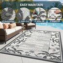COCOER Outdoor-Rug 9x12 ft Waterproof Outdoor Plastic Straw Rug Reversible RV Indoor Outdoor Carpet Quick Dry Patio Rug Camping Mat for Balcony Backyard Picnic Beach-Grey&Beige by CozyNest Decor