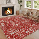 Living Room Rug 6x9 Rug Machine Washable Boho Area Rug Non Slip Moroccan Vintage Low Pile Large Rug for Living Room, Bedroom, Farmhouse, Dining Room, Kids Playroom(Terracotta) by TinyTreasures Baby Boutique