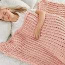 Maetoow Tighter Version Chenille Chunky Knit Blanket Throw 50×60 Inch, Handmade Warm & Cozy Blanket Couch, Bed, Home Decor, Soft Fleece Banket, Boho Thick Blankets and Giant Yarn Throws, Rose Pink by CozyNest Decor