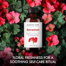 Majestic Pure Geranium Essential Oil with Glass Dropper - 1 Fl Oz - 100% Pure and Natural Geranium Oil - Premium Grade Essential Oils for Diffuser, Aromatherapy, Soap and Candle Making by CozyNest Decor