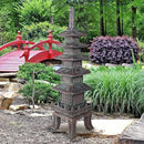 Design Toscano Nara Temple Pagoda Asian Decor Garden Statue, Grande 71 Inch Tall, Fiberglass Cast Stone Resin, Verdigris Green Bronze Finish