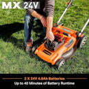 LawnMaster CLMF4819A 48V MAX* 19-inch Brushless Cordless Mower with 2X24V MAX* 4.0Ah Battery and a Dual Charger by GreenHaven Gardens