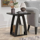 End Tables Living Room, Side Table Beside Sofa, Nightstand for Bedroom, Couch Side Table with Shelf, Modern End Table for Living Room, Black End Table Set of 2 by CozyNest Decor
