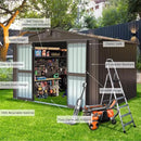 Domi Outdoor Storage Shed 10' x 8’, Metal Garden Shed with Galvanized Steel Frame for Bike, Tools, Lawn Mowers, Pool Toys, Outdoor Storage Cabinet with Lockable Door for Garden Lawn Patio (Dark Brown) by GreenHaven Gardens