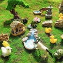 37PCS Fairy Garden Accessories, Miniature Nature Village Theme Fairy Garden Supplies for Outdoor, Mini Resin Animals House Bridge Pool Figurines Micro Landscape Succulent Plant Pots Terrarium Decor by CozyNest Decor