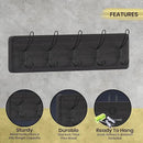 HBCY Creations Blackwash Solid Wood Wall Mounted Coat Rack with Shelf, 5 Hooks, 24" Long - Kitchen, Mudroom, Entryway, Bathroom - Includes Mounting Hardware, Coat Hanger, Dog Leash Hooks, Towel Rack by CozyNest Decor