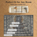 9x12 Area Rug Living Room Rugs, Stain Resistant Washable Rug, Vintage Large Non-Slip Backing, Low Pile Lightweight Print Rug for Bedroom Dinning Room Home Office (Tan/Gray) by TinyTreasures Baby Boutique