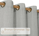 LAMIT Grey Linen Curtains 95 inch for Living Room, Semi Sheer Light Filtering Boho Window Textured Burlap Drapes with Bronze Grommet for Bedroom Farmhouse, 2 Panels Set, 52 x 95 Inch by CozyNest Decor