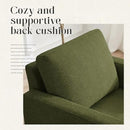 Mid-Century Accent Chair,Modern Linen Fabric Armchair for Living Room,Comfy Upholstered Reading Accent Chairs for Bedroom,Single Sofa Chair with Wood Legs (Green, 2 Pack) by CozyNest Decor