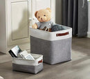 DECOMOMO Storage Baskets | Large Storage Bins 54.5L Fabric Baskets for Organizing Laundry Nursery Toys Cloth Linen Closet Organizers with Handles (Grey and White, XXXL - Jumbo/3P - 17" x 13" x 15") by CozyNest Decor