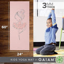 Gaiam Kids Yoga Mat Exercise Mat, Yoga for Kids with Fun Prints - Playtime for Babies, Active & Calm Toddlers and Young Children (60" L x 24" W x 3mm Thick) by TinyTreasures Baby Boutique