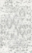 Unique Loom Rosso Collection Vintage, Geometric, Bohemian, Traditional, Distressed, Southwestern Area Rug, Rectangular 5' 0" x 8' 0", Light Gray/Ivory by CozyNest Decor