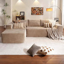 ovios 104" Cloud Sectional Couch with L-Shape Chaise,Modern Modular Sofa with Deep Seat, Upholstered Couches for Living Room Bedroom,No Assembly Required, Camel (Corduroy Fabric) by CozyNest Decor