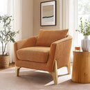 Accent Chair 31" Oversized Reading Chair Comfy Upholstered Boucle Lounge Armchair, Modern Living Room Chair with Back Pillow,Single Sofa Chair for Bedroom, Office (Curry) by CozyNest Decor