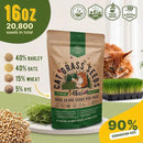 Organo Republic Cat Grass Seeds Mix - 20,800 Non-GMO Heirloom Seeds for Cats & Pets, 16 oz Pack for Growing Fresh Barley, Oat, Rye & Wheat Grass Seeds for Planting, Indoor Plants, Hairball Remedy by GreenHaven Gardens