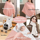 2-Pack Nursing Covers for Breastfeeding, 100% Organic Cotton Muslin Breastfeeding Cover, Multi-Use Nursing Scarf, Car Seat Canopy, Stroller Cover, Soft Breathable Baby Blanket Pink by TinyTreasures Baby Boutique