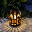 Hanging Solar Lantern Rattan Outdoor Lanterns for Patio Waterproof with Handle Large Bright Natural Bamboo Solar Table Lamp LED Lights Edison Bulb Design Decor for Wedding Yard Garden Farmhouse by GreenHaven Gardens