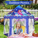 Monobeach Mermaid Princess Tent Girls Blue Large Playhouse Kids Castle Play Tent with Star Lights Gift Toy for Children Indoor and Outdoor Games by TinyTreasures Baby Boutique