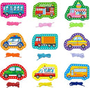 9 Pieces Kids Lacing Cards, Double Sided Sewing Cards in 9 Vehicle Cards with 9 Colorful Laces, Imagination Development Lacing Toys Games for Children Educational and Learning Activity by TinyTreasures Baby Boutique