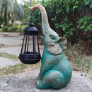 Elephant Garden Statue Outdoor Décor with Solar Lights Lantern,Elephant Solar Light Figurines Outside Decorations for Yard，Lawn Patio, Balcony, Unique Housewarming Gifts by CozyNest Decor
