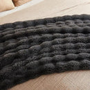 JELLYMONI Faux Fur Throw Blanket, Dark Grey Cozy Plush Bubble Bed Blanket, Thick and Warm, Twin (60" x 80") by CozyNest Decor