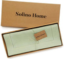 Solino Home Linen Sage Green Table Runner 108 Inches Long - 100% Pure Linen 14 x 108 Inch Table Runner for Fall, Autumn, Thanksgiving - Classic Hemstitch by CozyNest Decor