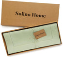 Solino Home Linen Sage Green Table Runner 72 Inches Long - 100% Pure Linen Hemstitch Table Runner 14 x 72 Inch for Dresser, Dining, Fall, Autumn, Halloween, Thanksgiving - Classic Hemstitch by CozyNest Decor